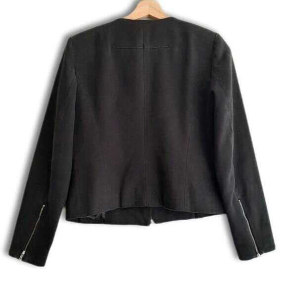 JOE'S JEANS Canvas Moto Bomber Textile Jacket Black Sz S - Picture 10 of 16